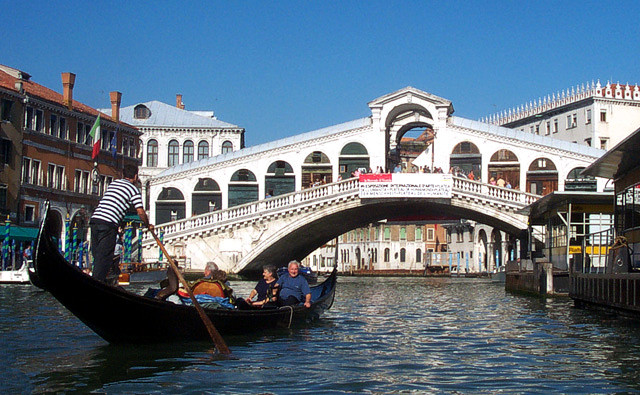 Gondola by Rialto Bridge